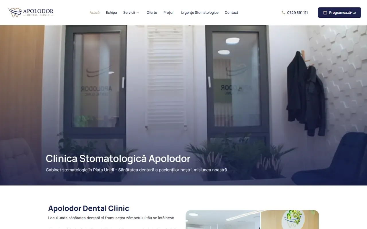 Captură din site-ul Apolodor Dent