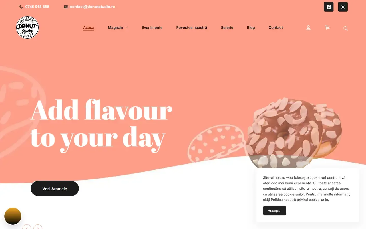 Captură din site-ul Donut Studio