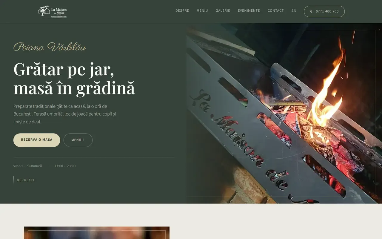 Captură din site-ul La Maison de Moïse