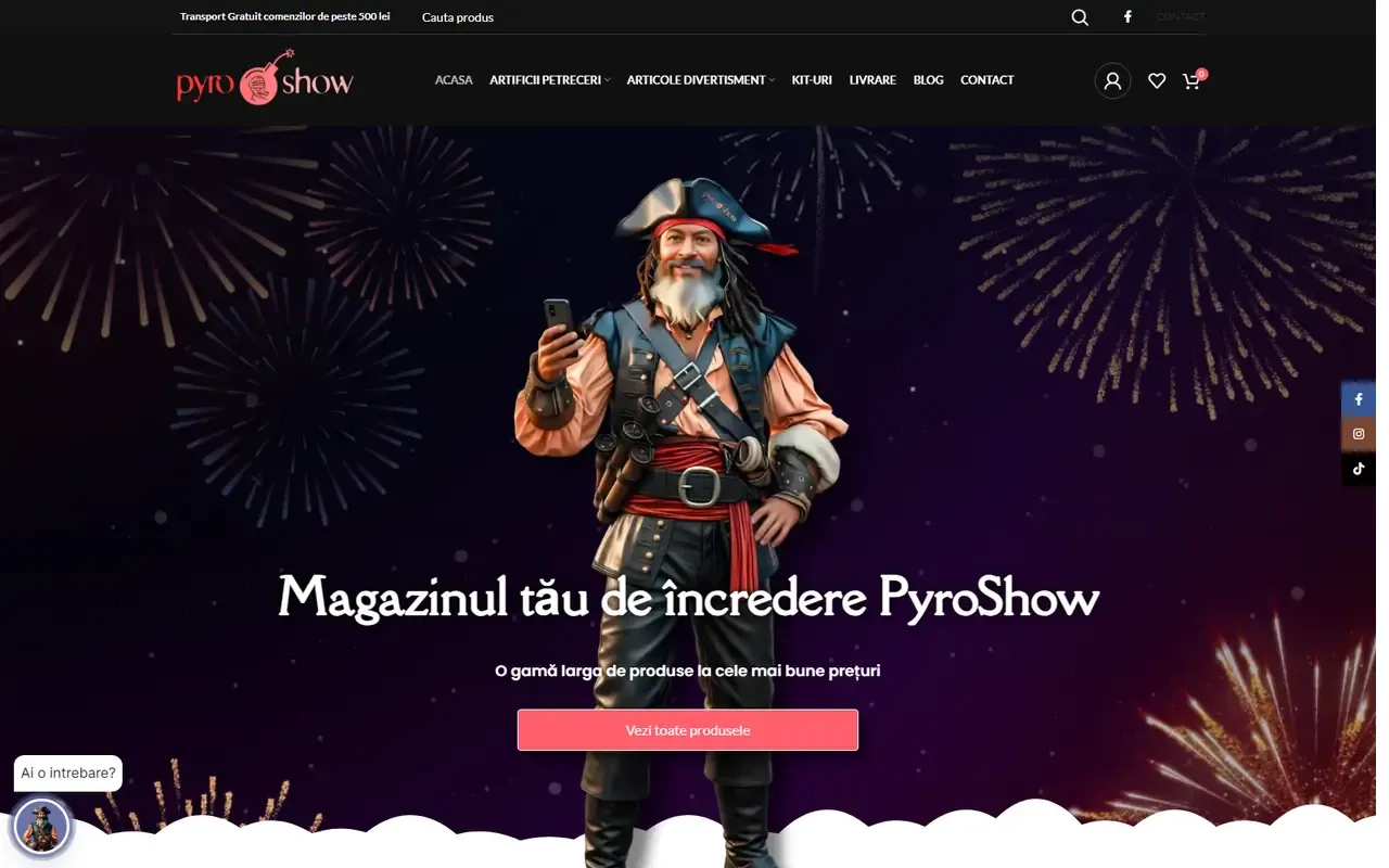 Captură din site-ul Pyroshow