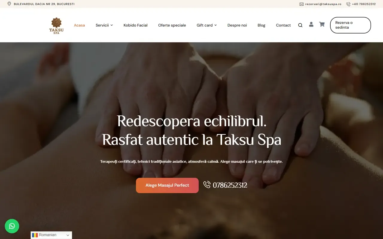 Captură din site-ul Taksuspa